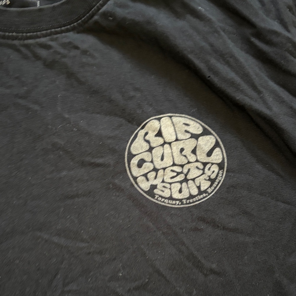 Rip Curl Black Tee with White Circular Logo